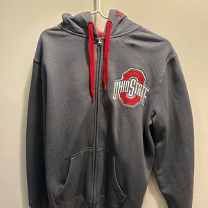 Ohio State Gray Hoodie with Red Accents